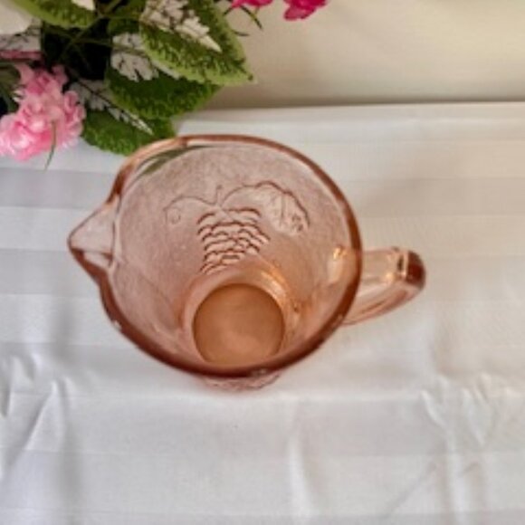 Vintage Pink Depression Glass Creamer Pitcher – 8 oz Soft Blush Milk Jug - Picture 4 of 4